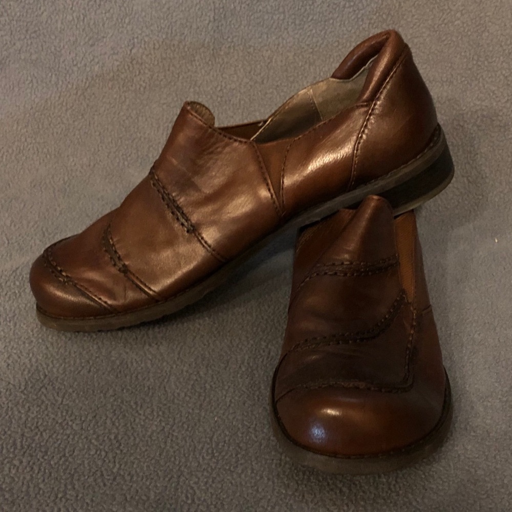 Brown slip-on dress shoes